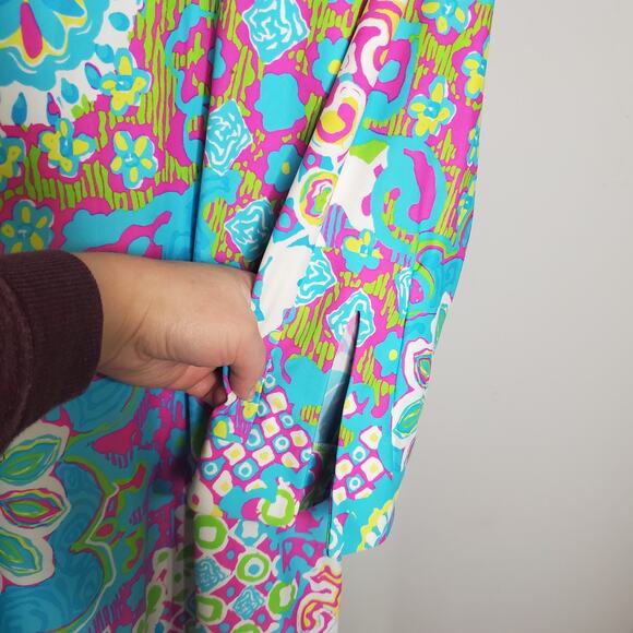 Jude Connally Colorful Printed Medallion Dress 3/4 Sleeves Women's Size Small - Picture 8 of 13